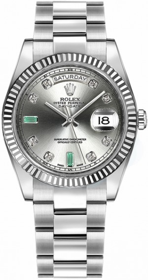 Montre Rolex Day-Date 36 diamants et émeraudes en or 118239