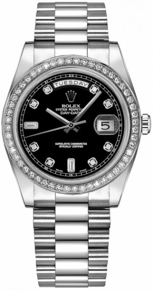 Montre Rolex Day-Date 36 en platine pour hommes 118346