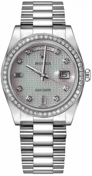 Montre Rolex Day-Date 36 Platinum Diamond pour hommes 118346