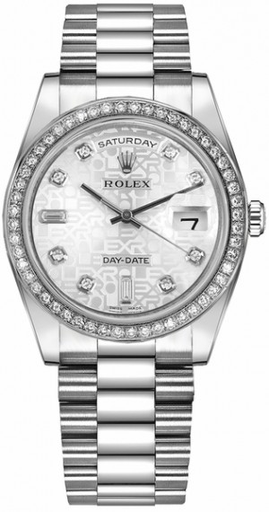 Rolex Day-Date 36 Montre de luxe en platine pour homme 118346