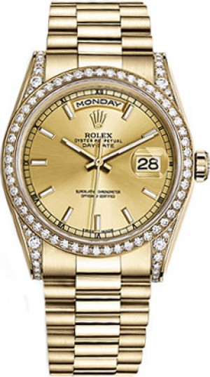 Rolex Day-Date 36 cadran champagne Montre-bracelet Président en or 118388