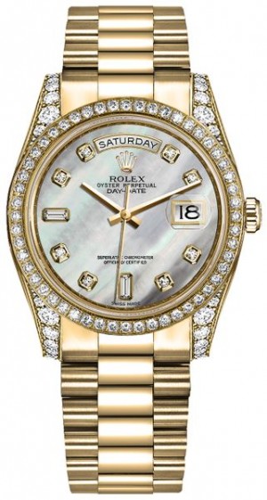 Rolex Day-Date 36 Cadran en nacre et diamants Montre-bracelet du Président 118388