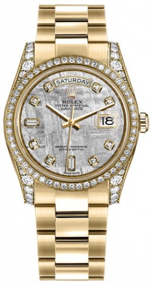 Montre Rolex Day-Date en or jaune 36 diamants 118388