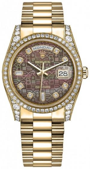 Montre-bracelet Rolex Day-Date 36 or et diamant Président 118388