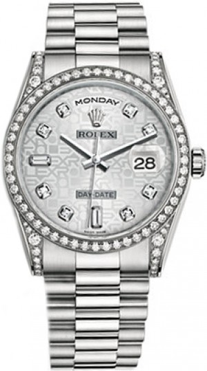 Rolex Day-Date 36 Montre de luxe en or blanc 118389