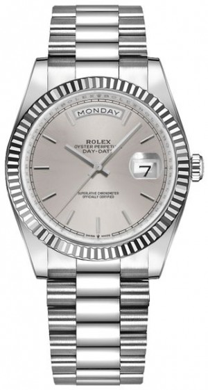 Rolex Day-Date 36 Montre pour femme en or blanc 18 carats 128239