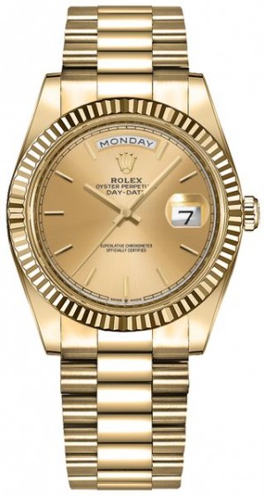 Montre Rolex Day-Date 36 en or jaune 18 carats pour femmes 128238