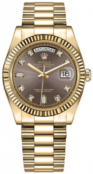 Rolex Day-Date 36 Montre pour femmes à cadran gris foncé 128238