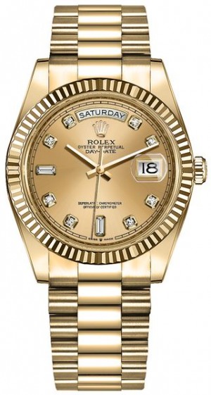 Rolex Day-Date 36 Montre pour femmes avec cadran en diamant champagne 128238