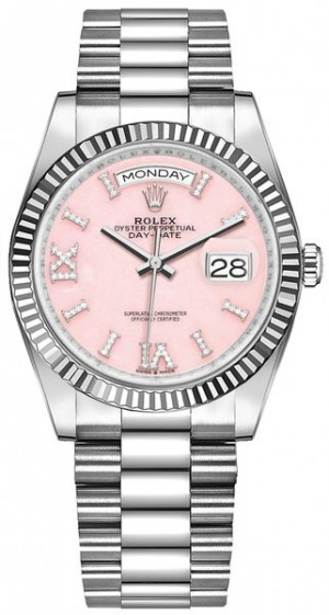 Montre Rolex Day-Date 36 Opale rose pour femmes 128239