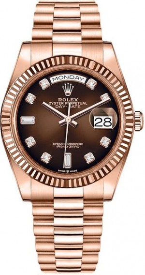 Rolex Day-Date 36 Montre pour homme à cadran brun Ombre 128235