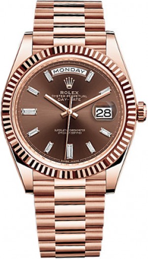 Montre Rolex Day-Date 40 en or rose pour hommes 228235