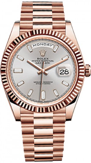 Montre Rolex Day-Date 40 pour hommes en or rose 18 carats 228235
