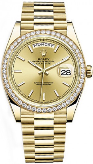 Rolex Day-Date 40 Montre homme à cadran champagne en or 228348RBR