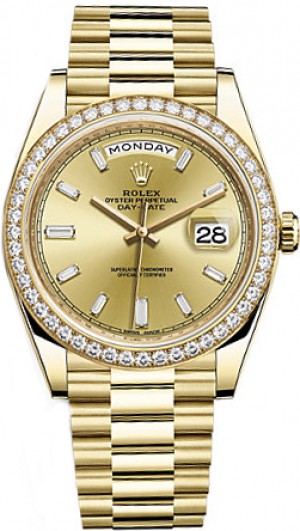 Montre Rolex Day-Date 40 en or massif pour hommes 228348RBR