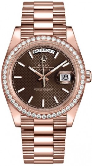 Montre Rolex Day-Date 40 en or 18k Everose pour hommes 228345RBR