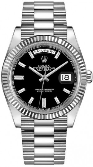 Montre Rolex Day-Date 40 cadran en diamant noir pour hommes 228239