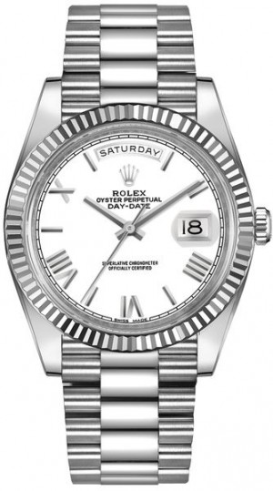Montre Rolex Day-Date 40 en or blanc 18 carats pour hommes 228239