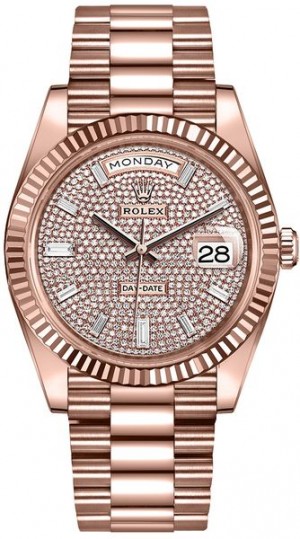 Montre Rolex Day-Date 40 à cadran pavé de diamants pour hommes 228235
