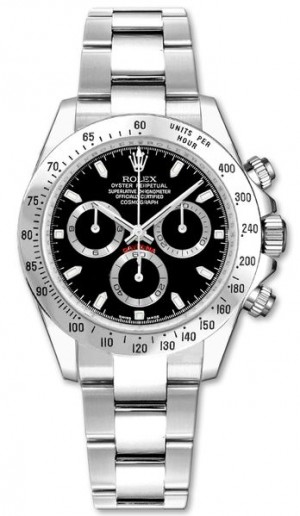 Rolex Cosmograph Daytona Lunette acier Cadran noir 116520