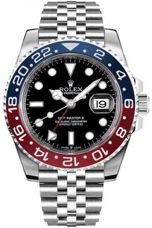 Rolex GMT-Master II Pepsi Montre de luxe pour homme 126710BLRO