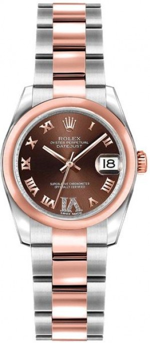 Rolex Lady-Datejust 26 Everose Montre pour femmes en or et acier 179161