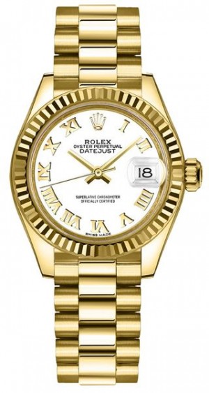 Montre Rolex Lady-Datejust 28 President Bracelet Femme 279178