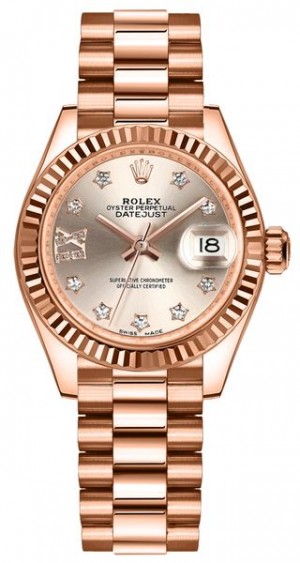 Rolex Lady-Datejust 28 Sundust Montre pour femmes avec cadran en diamant 279175