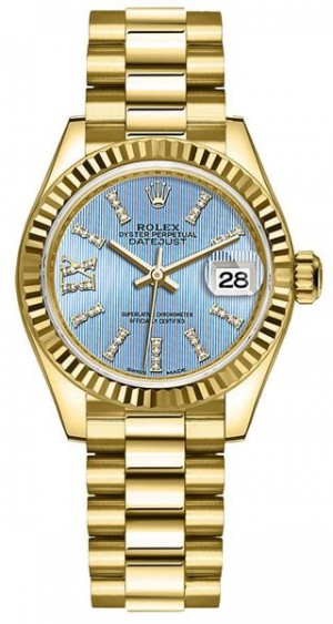 Rolex Lady-Datejust 28 Montre pour femmes à cadran bleu bleu marine 279178