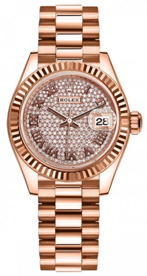 Rolex Lady-Datejust 28 Montre pour femmes à cadran pavé de diamants 279175