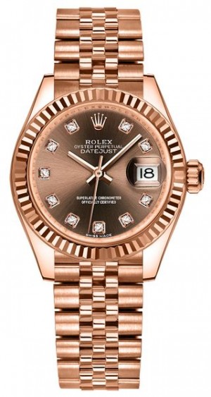 Rolex Lady-Datejust 28 Diamond Hour Markers Women's Watch 279175