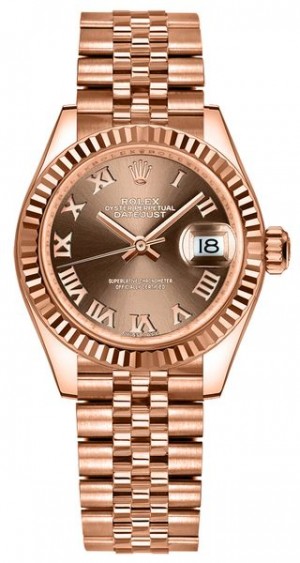 Montre Rolex Lady-Datejust 28 bracelet jubilé de chocolat pour femmes 279175