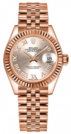 Montre Rolex Lady-Datejust 28 Sundust Jubilee Bracelet pour femmes 279175