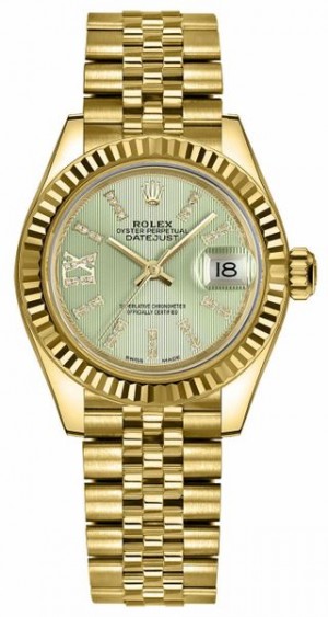 Rolex Lady-Datejust 28 Linden Green Dial Women's Watch 279178