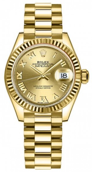 Montre Rolex Lady-Datejust 28 President Bracelet Femme 279178