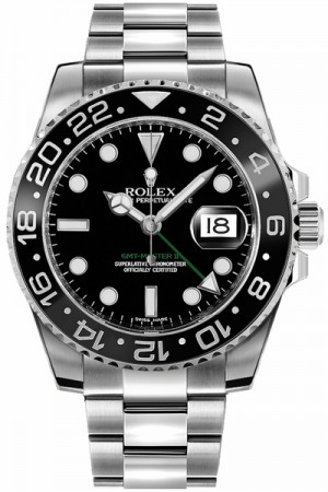 Rolex GMT-Master II - Montre homme à cadran noir en huître 116710LN