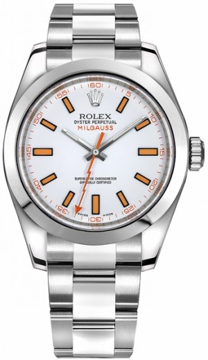 Rolex Milgauss Montre automatique pour homme à cadran blanc 116400