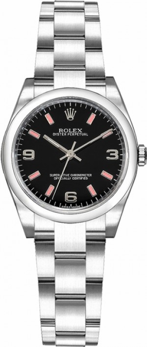 Rolex Oyster Perpetual 26 Montre pour femmes à cadran noir 176200