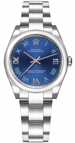 Rolex Oyster Perpetual 31 Montre pour femmes à cadran bleu 177200