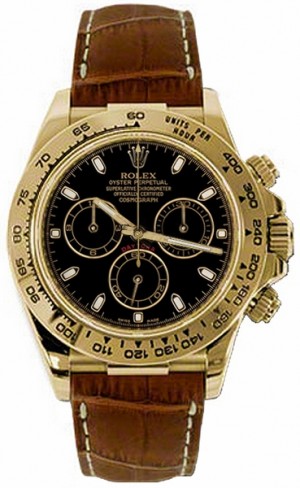 Montre Rolex Cosmograph Daytona avec bracelet en cuir 116518