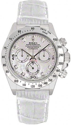 Rolex Cosmograph Daytona Montre à bracelet cuir blanc 116519