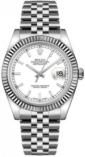 Rolex Datejust 36 Montre bracelet jubilé à cadran blanc 116234