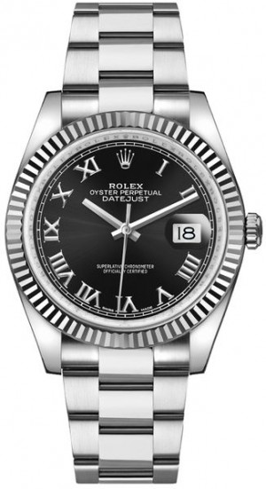 Rolex Datejust 36 Montre à cadran noir et chiffres romains 116234