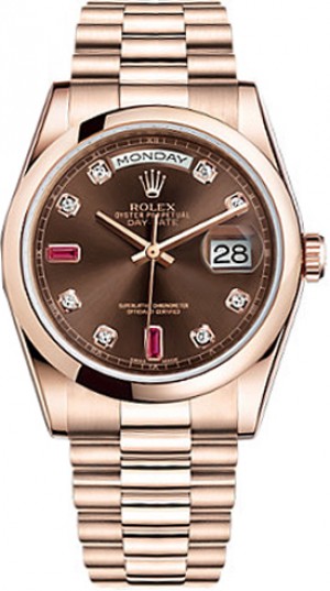 Montre Rolex Day-Date 36 en or rose 18 carats 118205