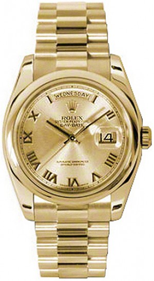 Rolex Day-Date 36 Montre homme en or jaune 18 carats 118208