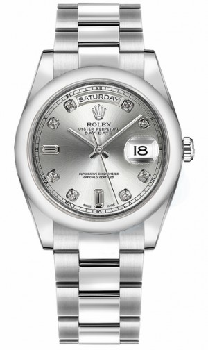 Montre Rolex Day-Date 36 en argent et diamants 118209