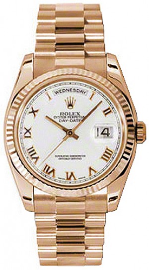 Rolex Day-Date 36 Montre de luxe en or rose pour homme 118235