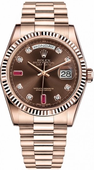 Rolex Day-Date 36 Montre de luxe en or rose 118235