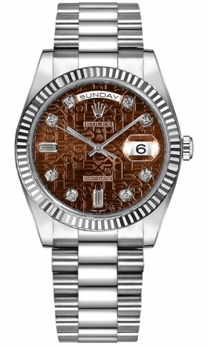 Rolex Day-Date 36 Bracelet Président Montre en or blanc 118239