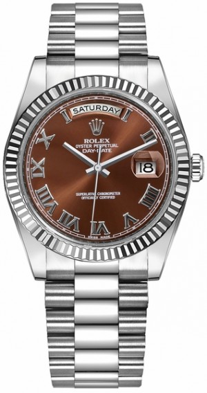 Rolex Day-Date 36 Montre automatique en or blanc pour hommes 118239